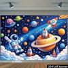 2D planar pattern background for space travel astronauts wandering in the starry sky
