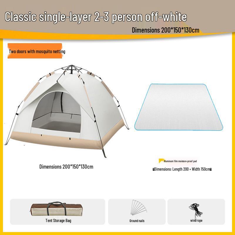 Double Person Automatic Tent: Thickened, Rainproof & Sun-Protective for Outdoor, Wild Camping or Beach Use