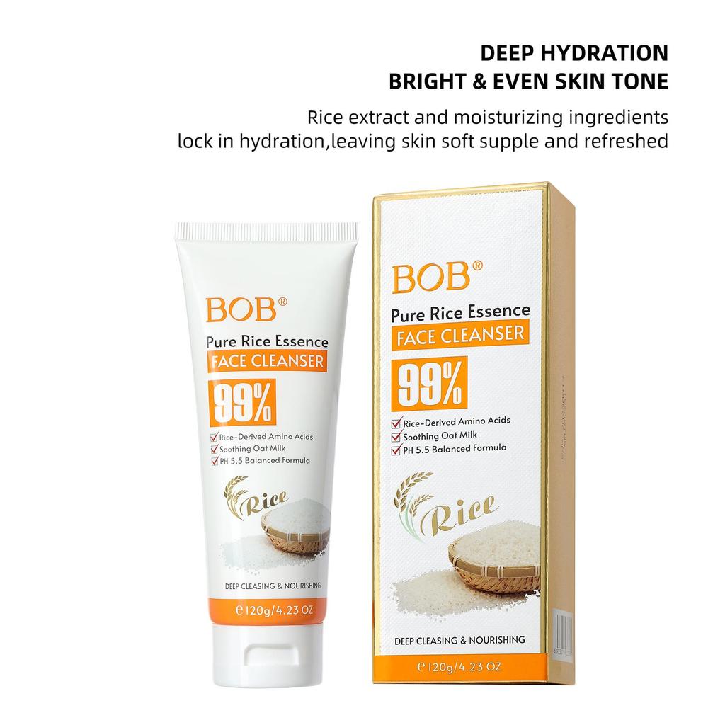 BOB Rice Amino Acid Facial Cleanser Moisturizing Oil Control Deep Cleansing Gentle Non-irritating Ladies Cleanser