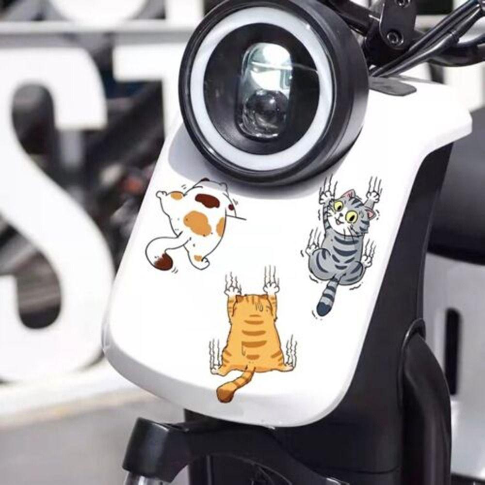 3pcs Creative 3 Sheets Practical Cat Car Sticker Cat Vehicle Stickers Car Supplies Car Decals