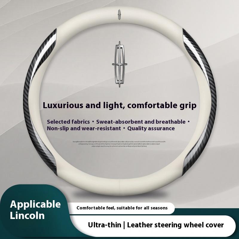 

For Lincoln Z MKZ MKT MKC MKX MKS Navigator Aviator Nautilus Corsair Continental Carbon fiber Leather Car Steering Wheel Cover