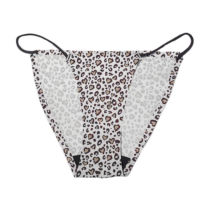 

Бесшовные женские трусы Ice Silk с заниженной талией и леопардовым принтом M