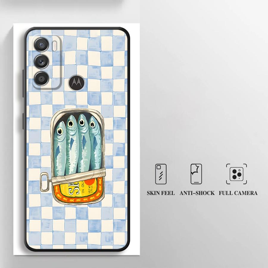 Case for Motorola Moto G50 G60s G32 G51 G73 G52 Edge 20 Pro 30 Lite G71 G53 G30 G22 Edge40 Phone Cover Cartoon Creative Fish