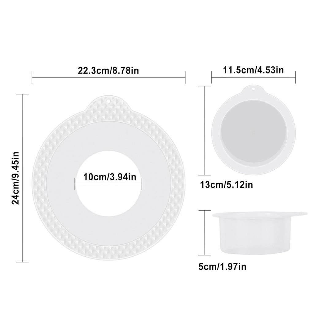 Stand Mixer Bowl Lid Accessory Mixer Bowl Cover Kitchen Baking Tool Plastic Texture Suitable for 4.5QT And 5QT Mixers