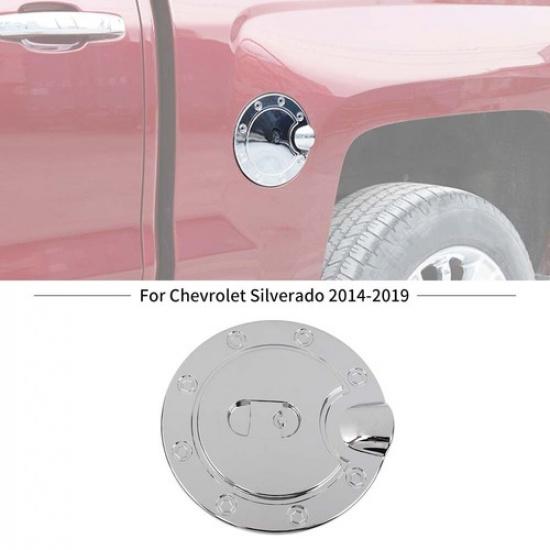 For Chevy Silverado 2014-18Chrome Door Fuel Filler Tank Gas Cap Bezel Cover Trim