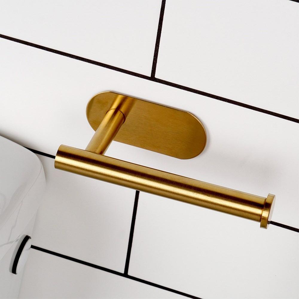 Uchwyt na papier toaletowy Ścienny Samoprzylepny Haczyk łazienkowy Złoty