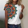 Abbigliamento Donna Estivo T-shirt Girocollo Top Casual Comfort Manica Corta Stampa Vintage Ampio Traspirante Abbigliamento T-shirt da Donna
