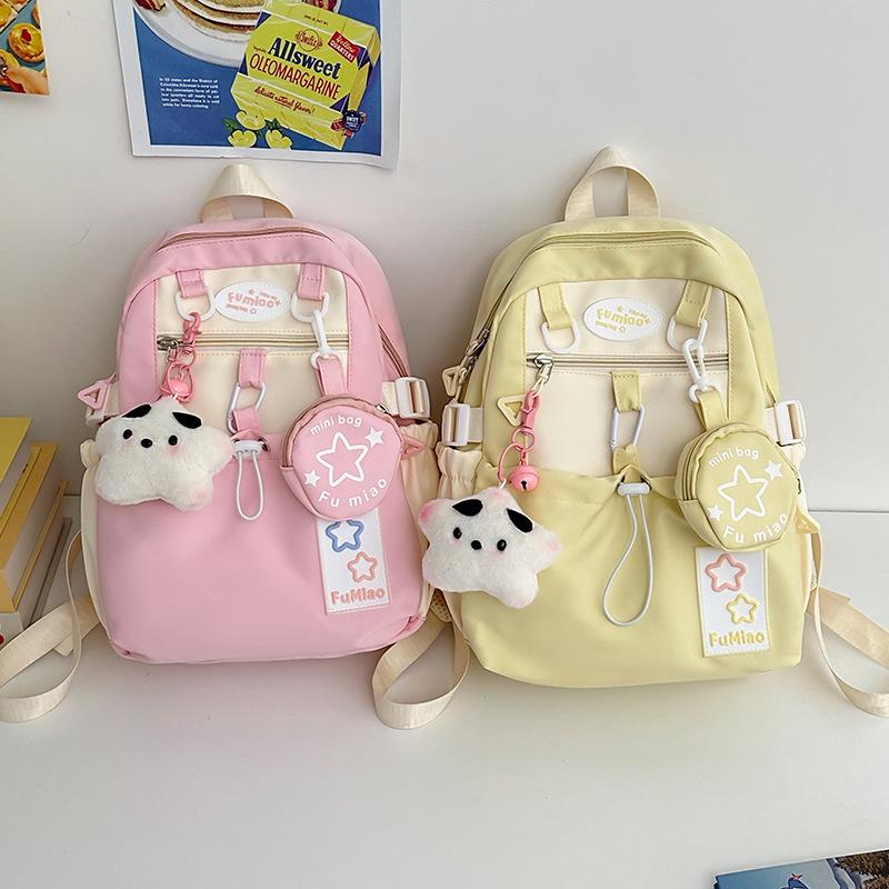 Cute little fresh girl backpack Korean version light schoolbag small backpack for elementary school girls and junior high school students