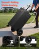 VEVOR 113.6L Fuel Gas Caddy, Carbon Steel, Portable Fuel Transfer Storage Tank with Manual Pump and 2 Wheels, Gasoline Diesel Can Container, for Cars