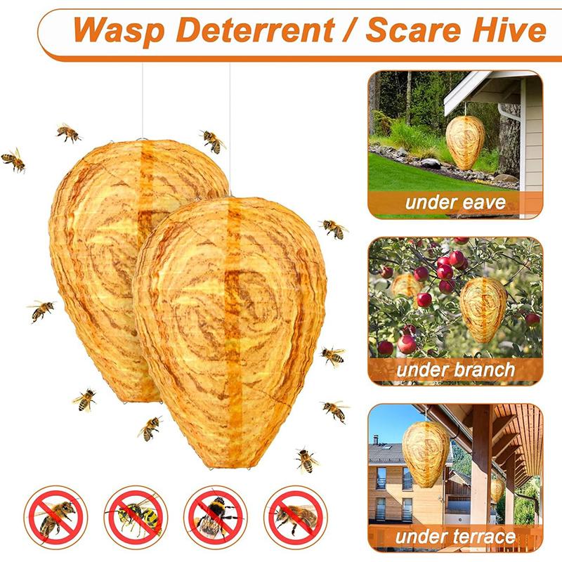 Waterproof Hornet Fly Catcher Insect Trap Hanging Wasp Nest Hornets Lantern Folding Bee Repellent Traps for Outdoor Patio Garden