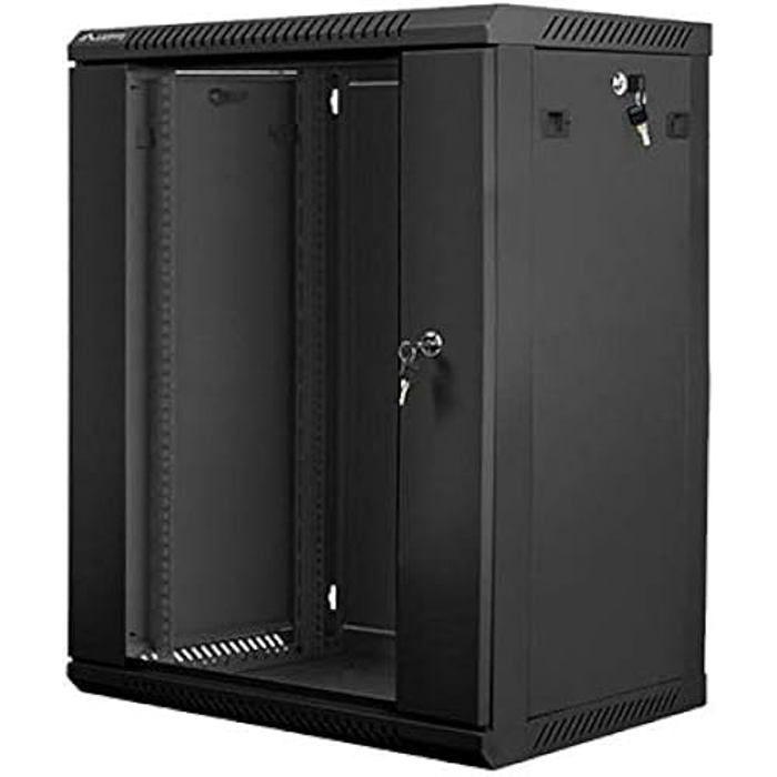 Rack mural 19" - Lanberg - WF01-6415-10B - 15U - 600x450mm - Noir