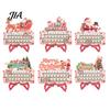 Rustic Wood Table Decor Wooden Christmas Countdown Calendar for Desk, Holiday Decoration with Advent Kids Sliding Date Marker, Living Room Fireplace