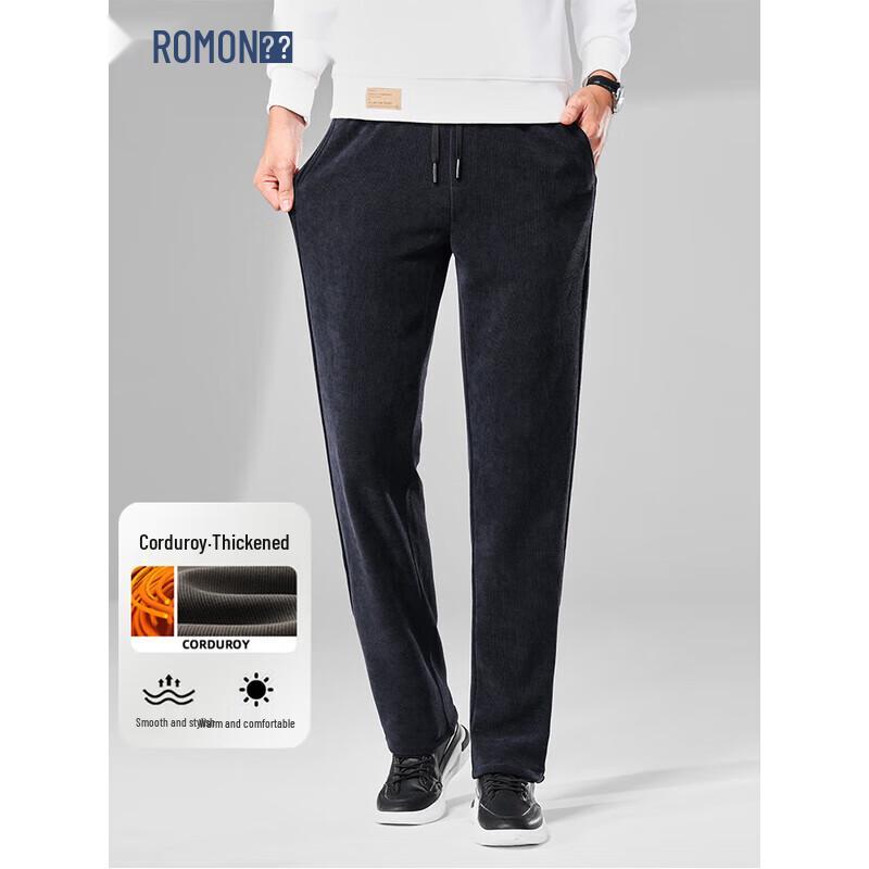 ROMON Men s Corduroy Straight-Leg Casual Pants 4XL