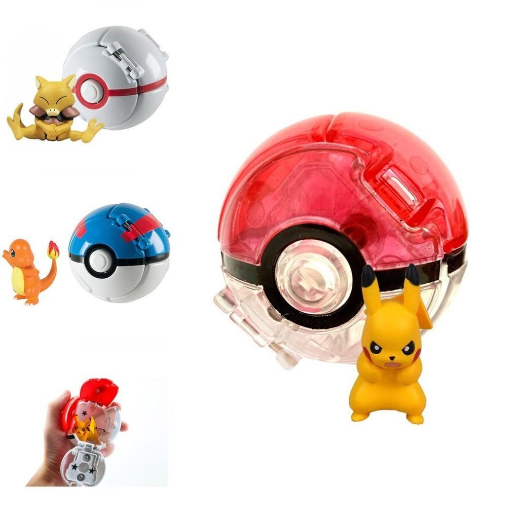 Pokemon Poke Ball Elf Figure Model Toy Pikachu Charmander Litten Rockruff Game Anime Figure