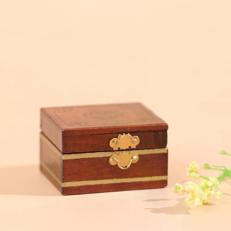 1pc Model Dollhouse Miniatures Mini Jewelry Box Children Diy Doll Perfect Gift For Kids Safe For Children Fun Play Toy