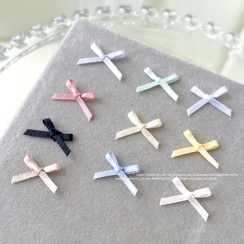 10Pcs 3D Lace Bow Ballet Shoes Nail Parts Nail Charm Ribbon Ornaments Bowknot Diy Nail Art Decoration Accessories Manicure Salon
