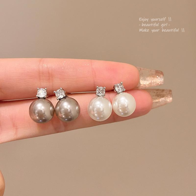 S925 Silver Pearl & Zircon Earrings: Elegant, Versatile, High-Grade Design for Women