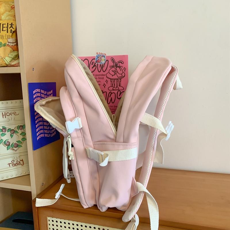 Contraste de Couleurs Sac d'École Étudiant Style Collège Sac à Dos Féminin Grande Capacité Sac d'École Étudiant Collège