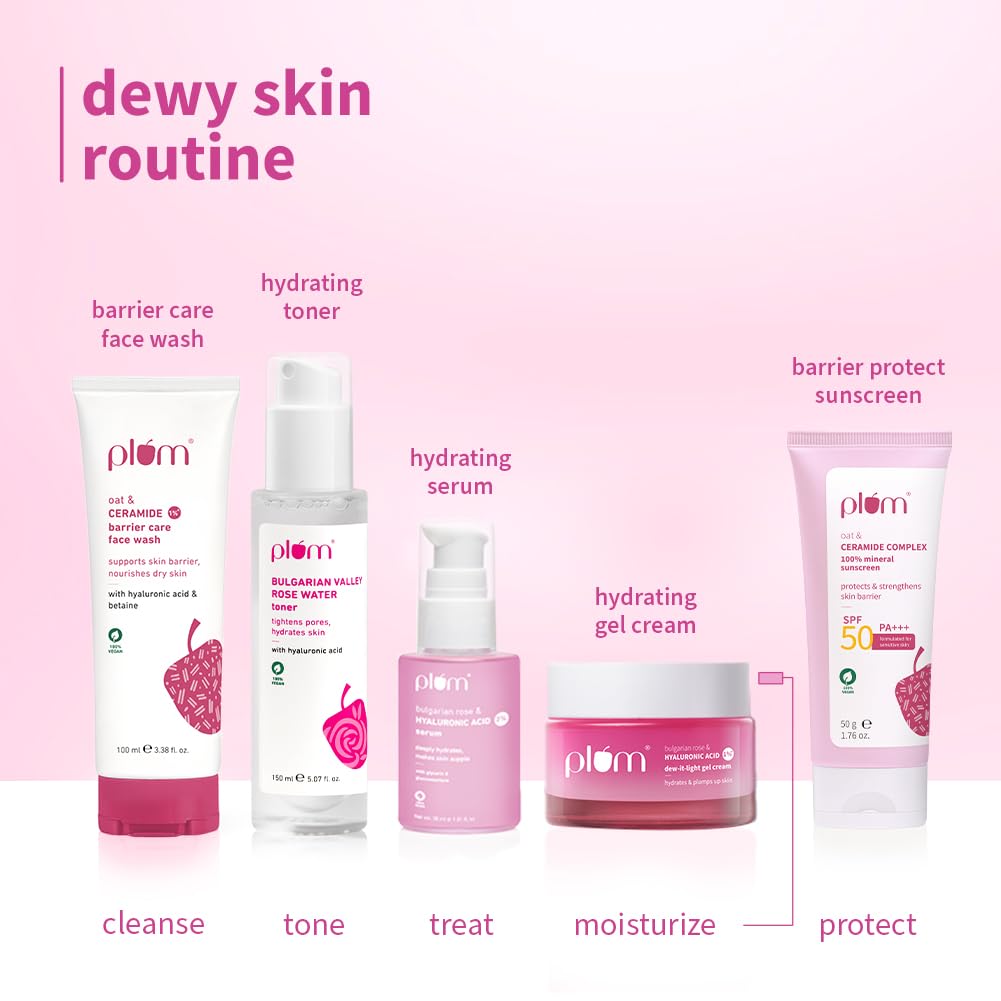 Plum Hyaluronic Acid Dew It Light Gel Moisturizer 120H Hydration Oil Free Daily Face Cream For All Skin Types 50 g