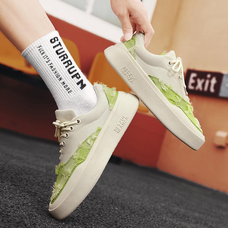 Canvas Men'S Shoes Fashion Casual Platform Heightening Sports Board Shoes Breathable Comfortable Trendy Shoes