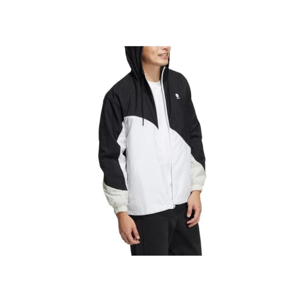Adidas Color Block Zip Hoodie Jacket Men Outerwear Black White HD4629