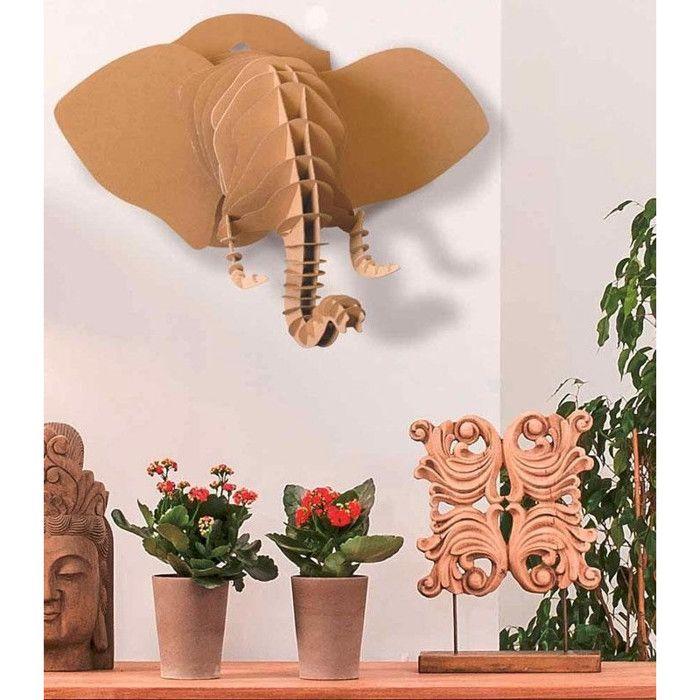 Maquette en carton à assembler Trophée Eléphant 77 cm