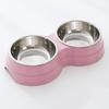 Dog Food Bowls Stainless Steel Spill-proof Dog Bowl Raised Dog Bowl Stand 2 Dog Food Bowls for Food and Water Washable