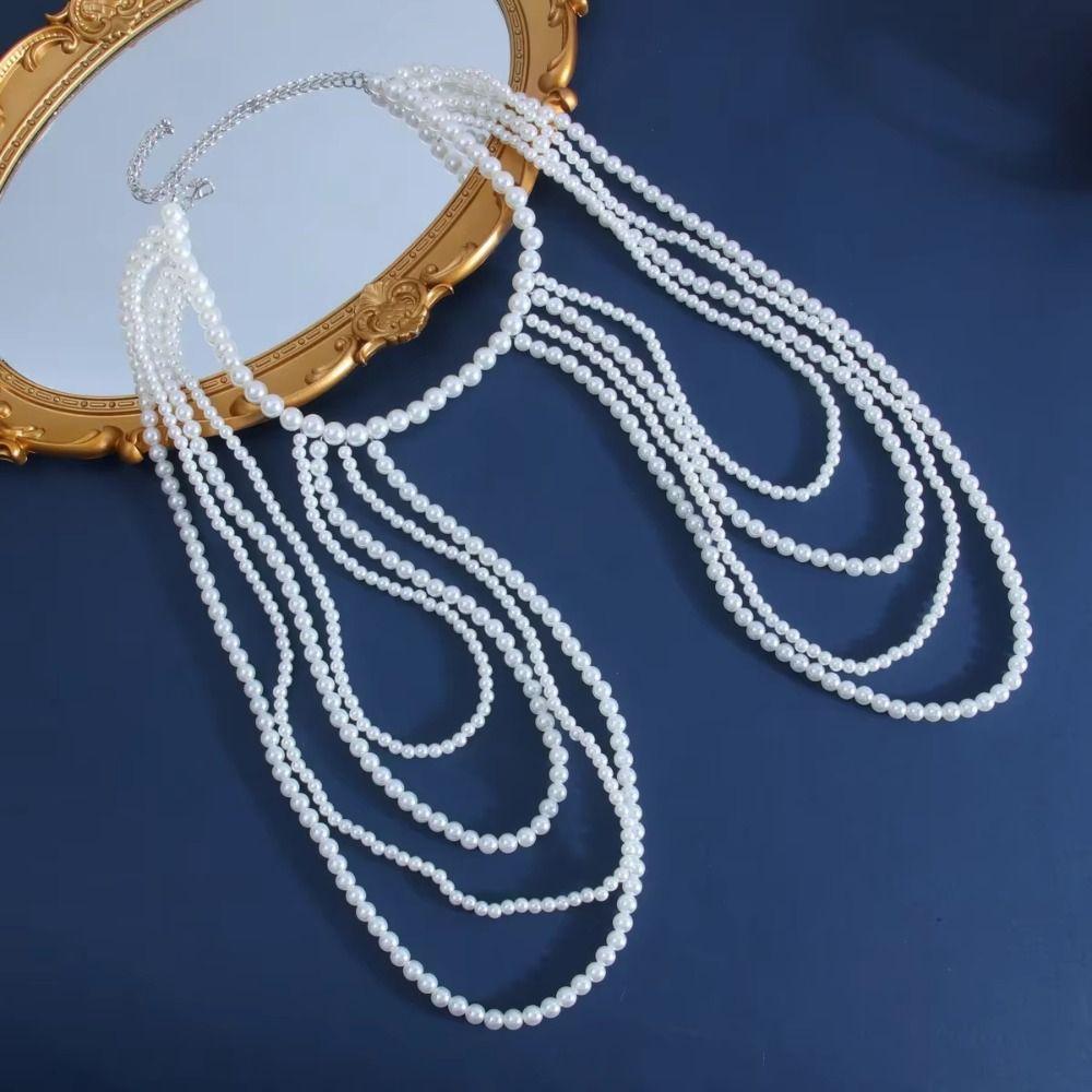Round Bead Body Chain Jewelry Handmade Jewelry Bridal Tassel Necklace  Bridal Accessories