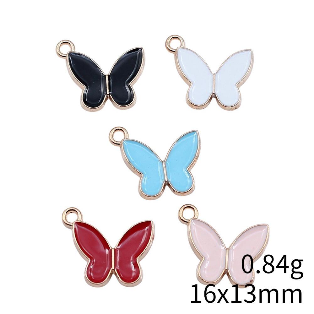 Enamel Charms Multi Color Butterfly Pendants For Floral Themed Jewelry