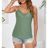Damen Mode Lässig Sommer Frühling Einfarbige Druck Ärmellose V-Ausschnitt Blusen Hemden