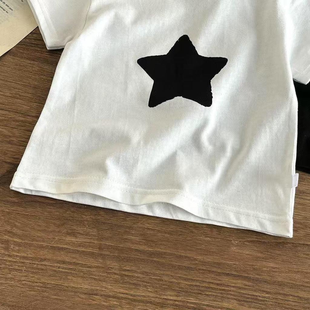 Top Estivo a Maniche Corte per Bambini Top per Ragazzi T-shirt Stampata Carina Top Comodo e Traspirante