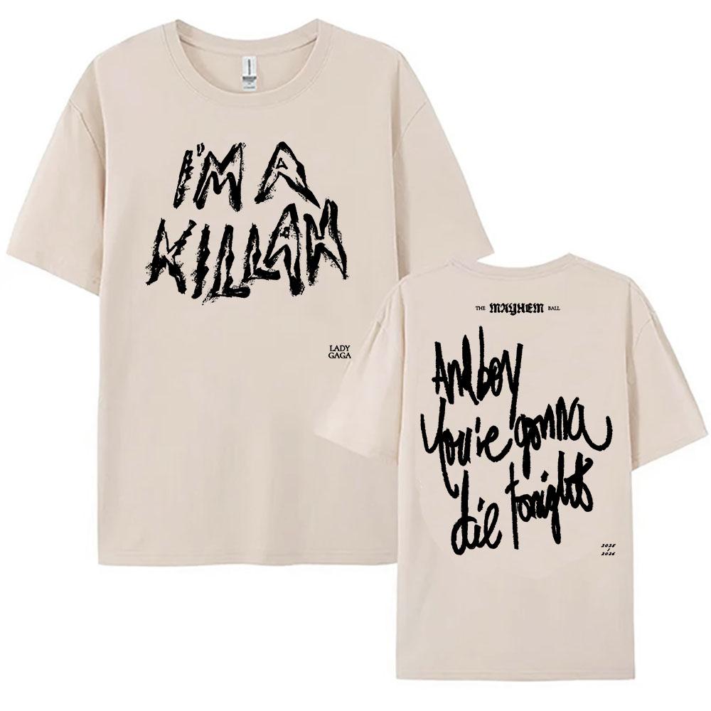

The MAYHEM Ball Tour 2025 2026 TShirt Lady Gaga Singer Graphic Tshirts Fashion Short Sleeve Summer T Shirt Cotton Women Tees M