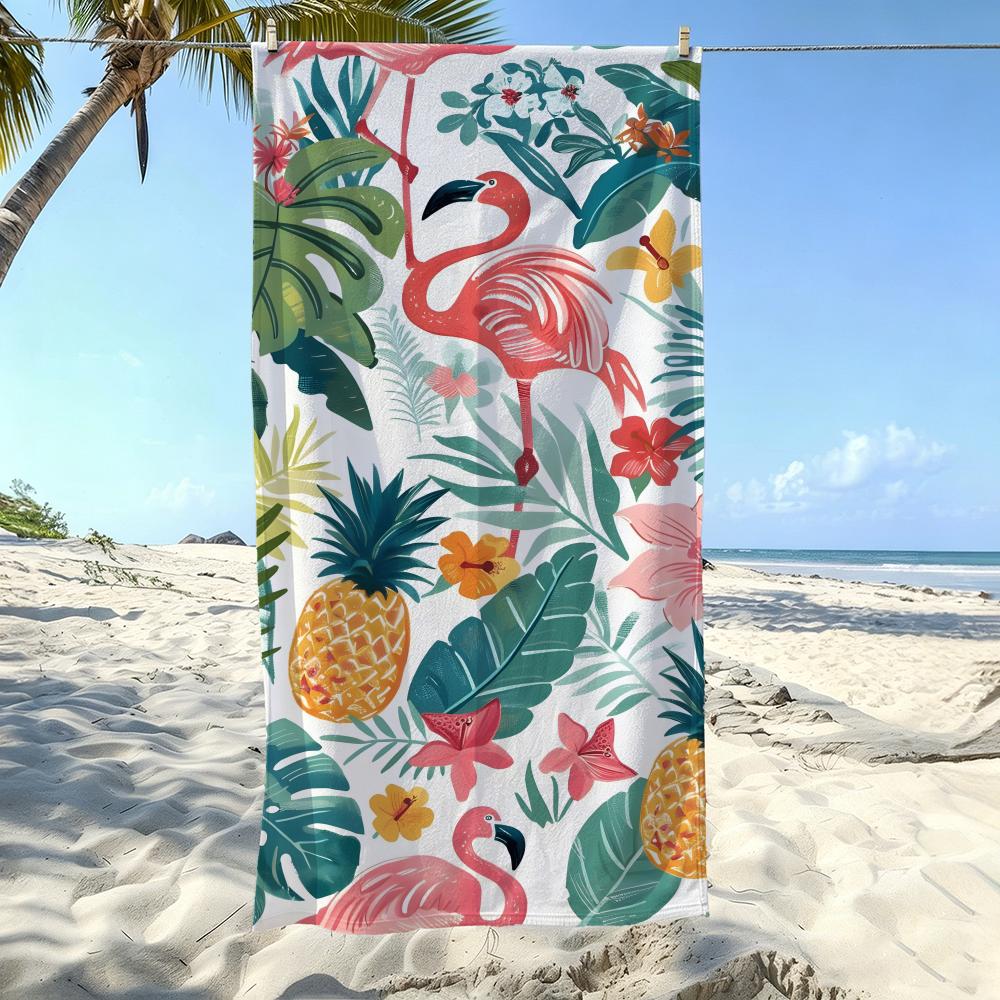 Bird F-Flamingos Towel Kids Microfiber Quick Dry Sandproof Towel, Boys Girls Summer Pool Beach Swim Towel