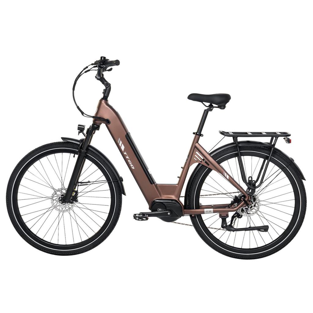 TTGO C7 SE All-Terrain High-end Electric Bicycle 36V18Ah Battery 28 Inch Wide Tires 250W Motor E- Mountain Bike With TowSeat