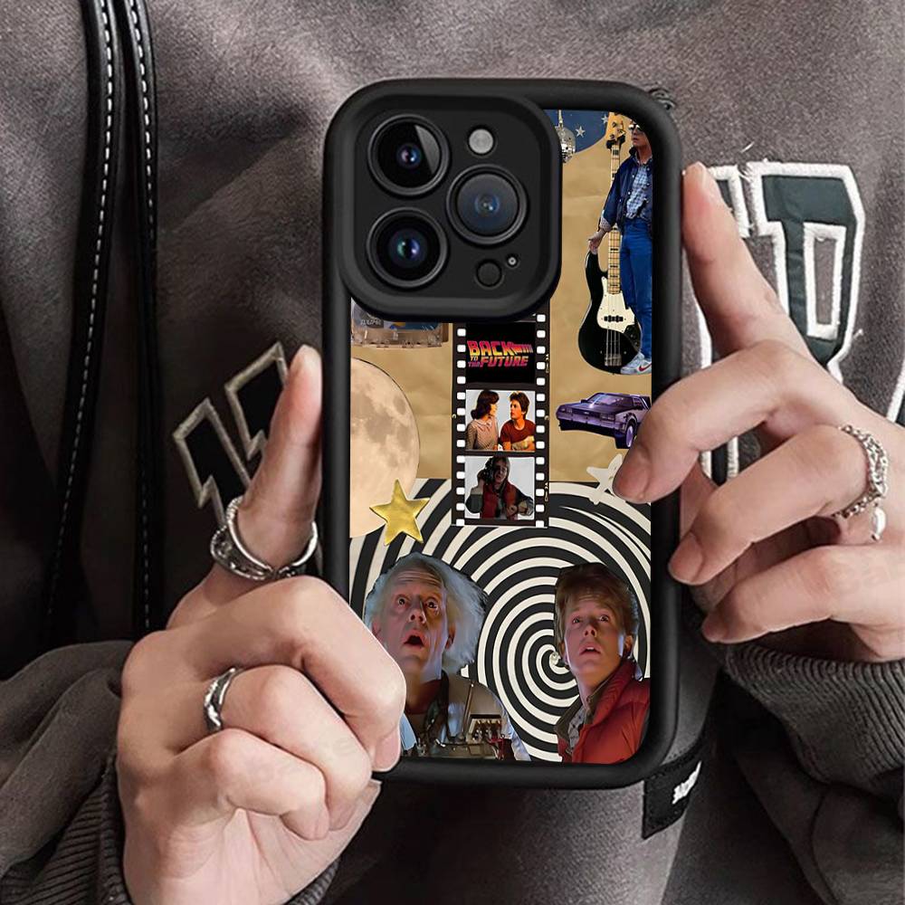 Movie Back To The Future For iPhone 17 Pro Max 16 15 14 13 12 11 Plus Black Soft Phone Cover