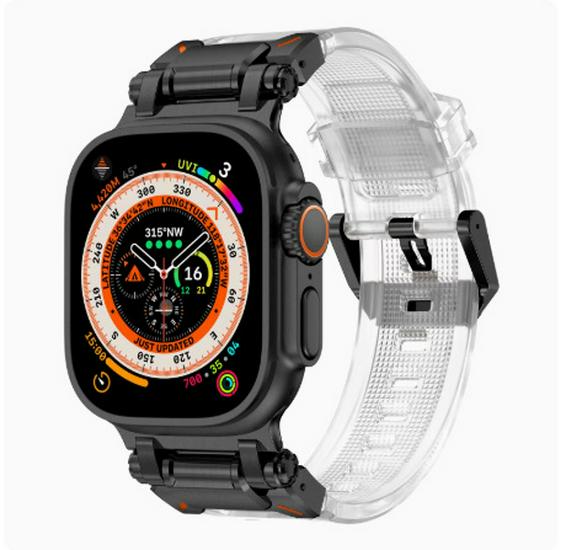 Compatible Silicone Explorer Band for Apple Watch Series 8, 9, and Ultra Models