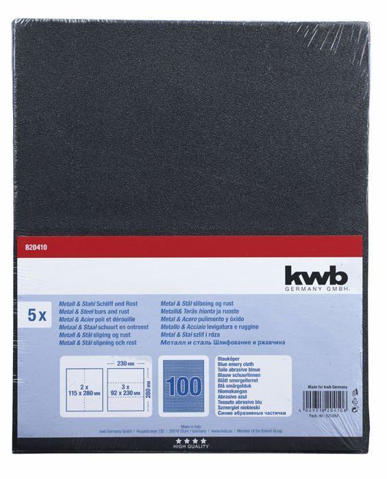 Feuille abrasive - KWB - 820410 - Grain K100 - Aluminium - 28,2x23,1 cm