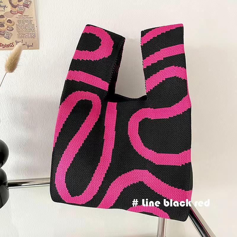 Panda Knit Women's Cross-Border Wrist Tote Handbag
