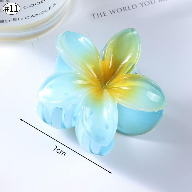 Gradient Transparent Large Flower Hair Clip Sweet Hair Claws for Women Resin Crab Clamp Barrettes Headwear Accessories