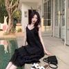 Sweet Age-reducing White French Suspender Dress Women's Spring Vacation Style Small Loose Cake Long Skirt