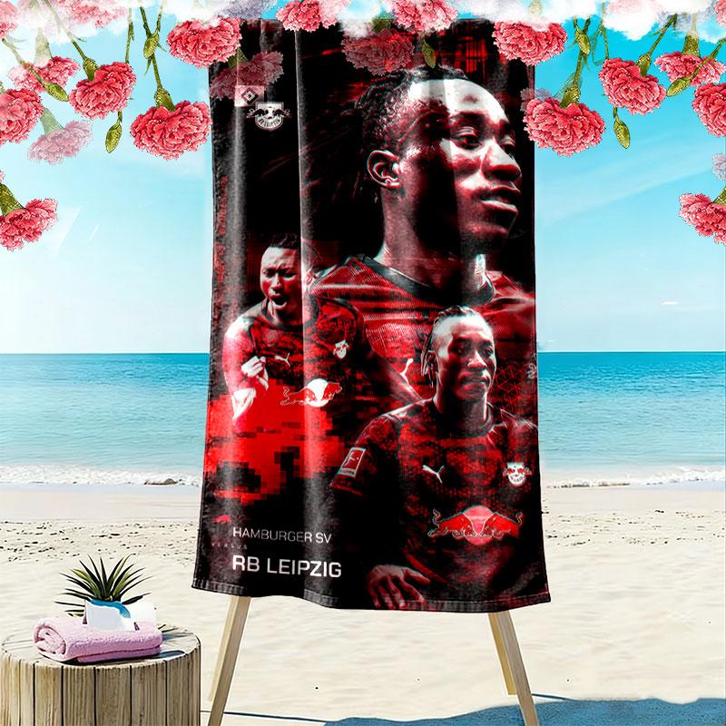 Asciugamano da Spiaggia con Stampa RB Leipzig, Asciugamano Grande Morbido ad Asciugatura Rapida per Spiaggia Campeggio Nuoto