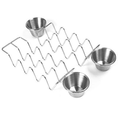 Paslanmaz Çelik Taco Tutucular Dalga Şekli Yuvaları Meksika Yemek Rafı Maquina Para Hacer Tortilla Electrica Pişirme Empanada Turta
