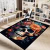 1PC Skull Flowers Carpet Ultra Soft, Thick & Absorbent, Non Slip Machine Washable Mat for Entryway