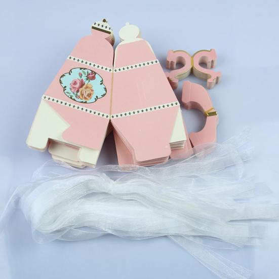 10 Buc Cutie de Hârtie pentru Ambalaj Margini Netede Hârtie Retro Formă Ceainic Cutii Vintage pentru Bomboane pentru Petrecere