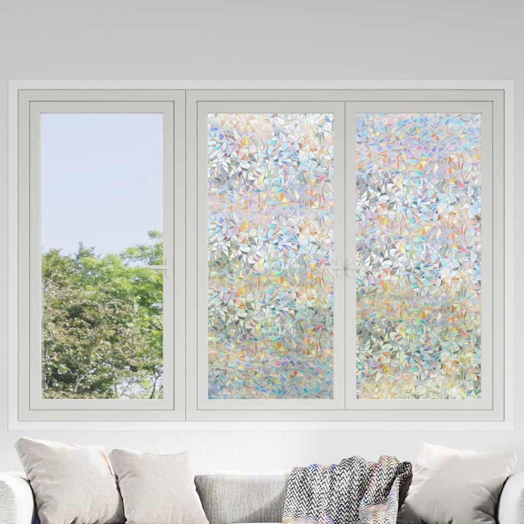Window Films 5 pcs Matte 3D Rainbow Pattern PVC