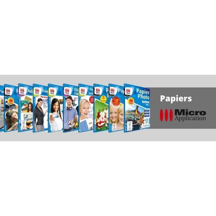 Papier Photo Satiné A4 - MICRO APPLICATION - Professionnel - 270 g/m² - Excellente tenue