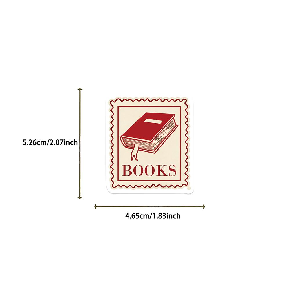 10/30/50pcs Retro Pink Bookish Aesthetic Stickers Cartoon Creative Decals Scrapbook Phone Suitcase Diary Graffiti Sticker Decor