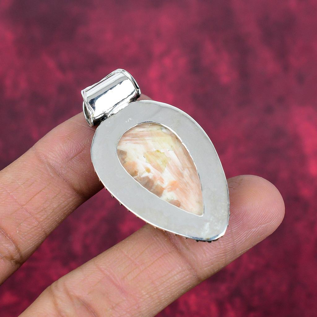 Scolecite Pendant, 925 Solid Sterling Silver Pendant Handmade Gemstone Jewelry, Gifts For Wife Brand New Pendant
