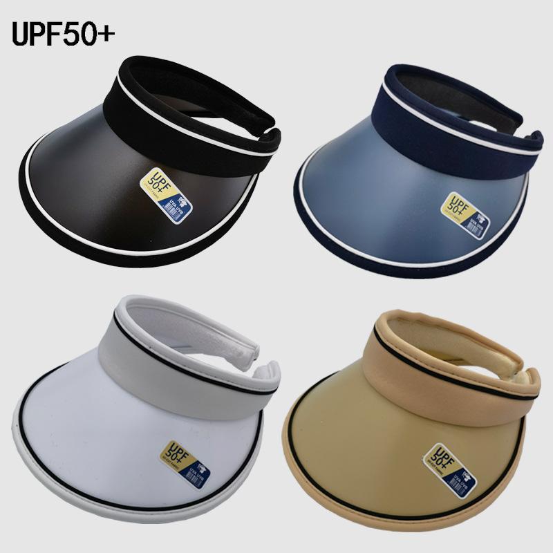 Empty Top Sun Hat for Men and Women, Korean PU Sun Protection and UV Protection UPF + Going Out Cycling Sun Hat