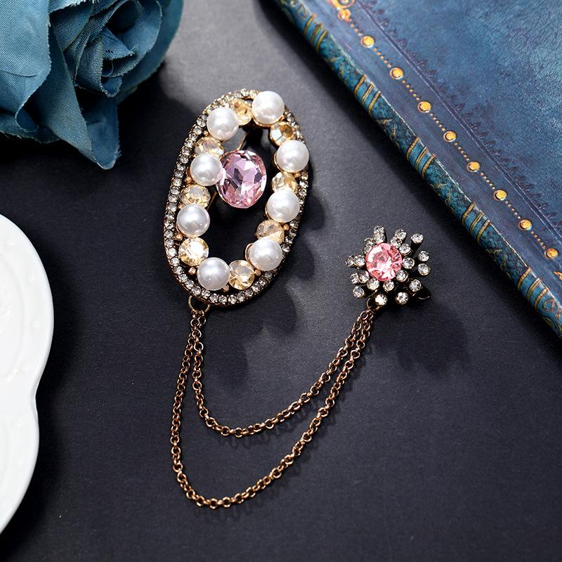 Retro Chain Fringed Brooch Men's and Women's Suit Versatile Pin Badge Personality Temperament Accessories